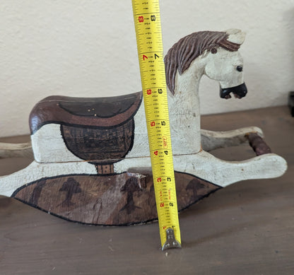 1960's Scandinavian Folk Art Carved Rocking Horse (repaired)