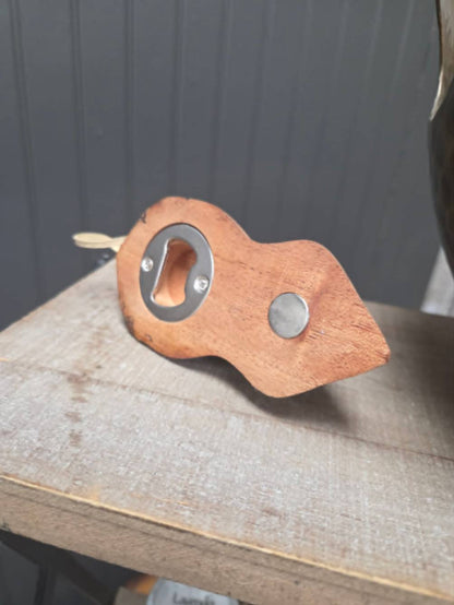 Handcrafted Mahogany Mouse Bottle Opener