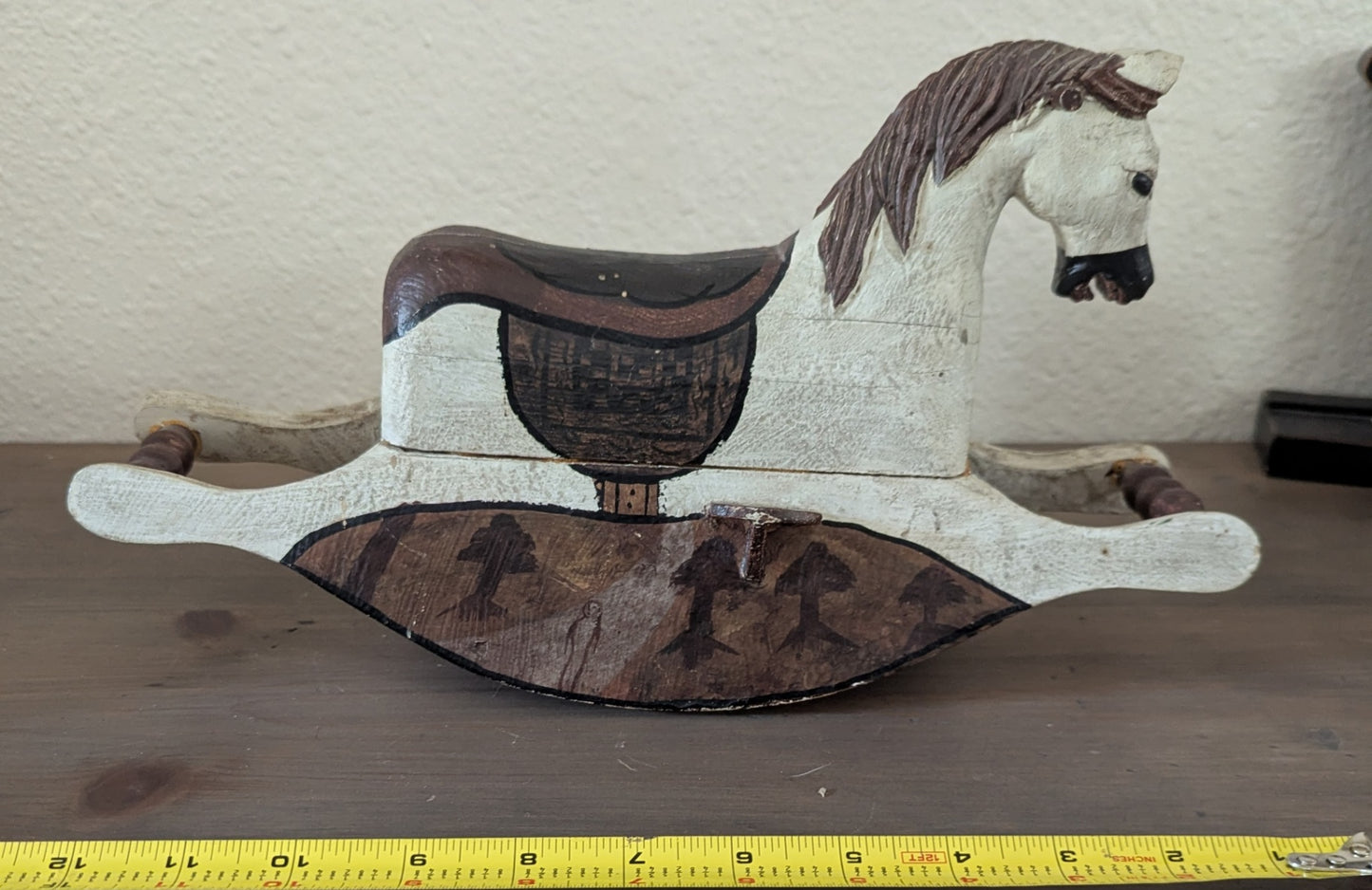 1960's Scandinavian Folk Art Carved Rocking Horse (repaired)