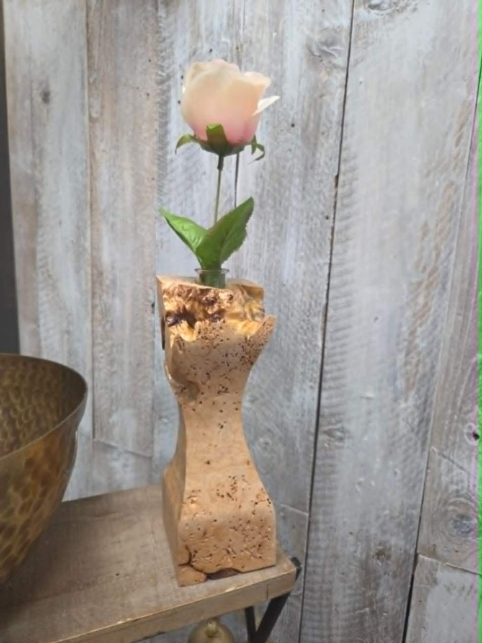 One-of-a-Kind Maple Burl Wormwood Bud Vase