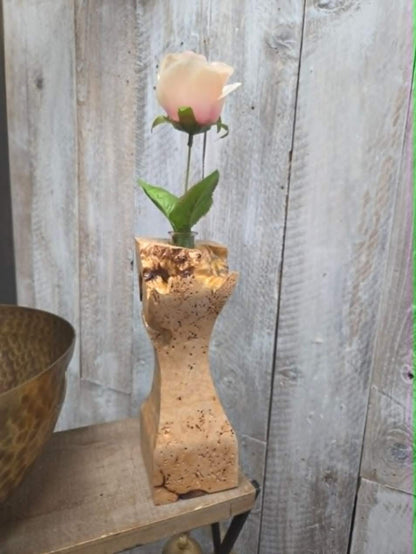 One-of-a-Kind Maple Burl Wormwood Bud Vase