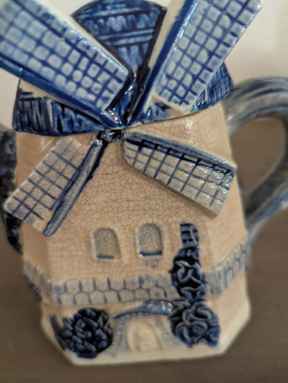 1950's Dutch Decor Crazed Windmill Teapot (Japan)