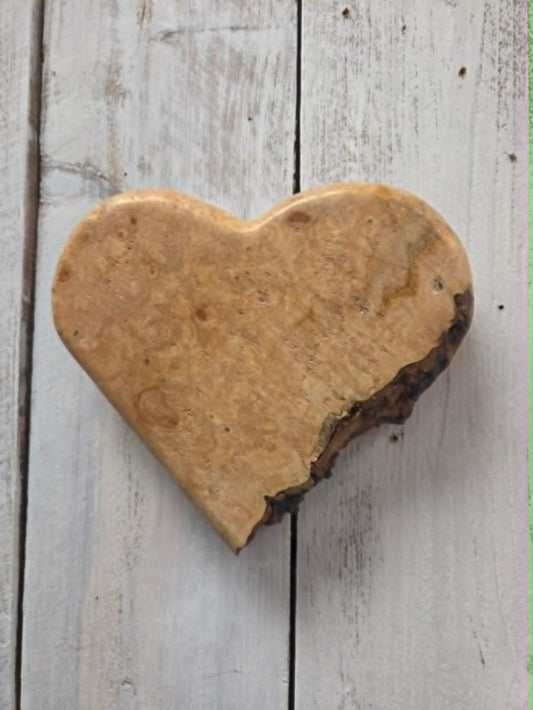 One-of-a-Kind Live Edge Maple Burl Heart