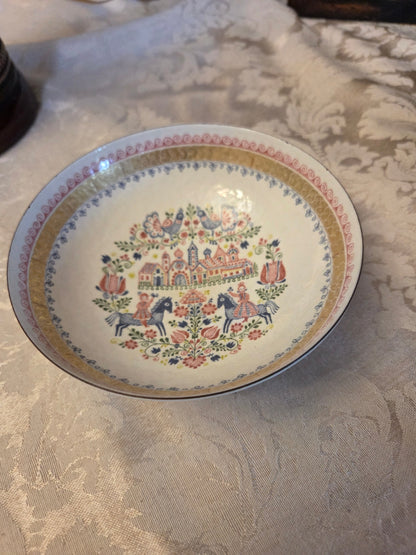 Enamel on copper folk srt dish