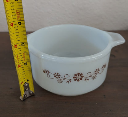 Vtg. Dynaware Pyr-o-Rey Milk Glass Mini Casserole Dish