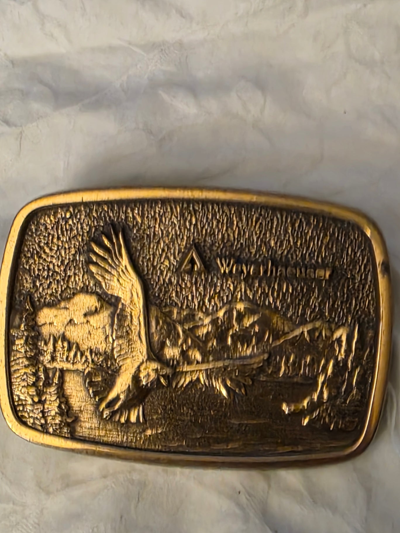 BRASS BELT BUCKLE.
