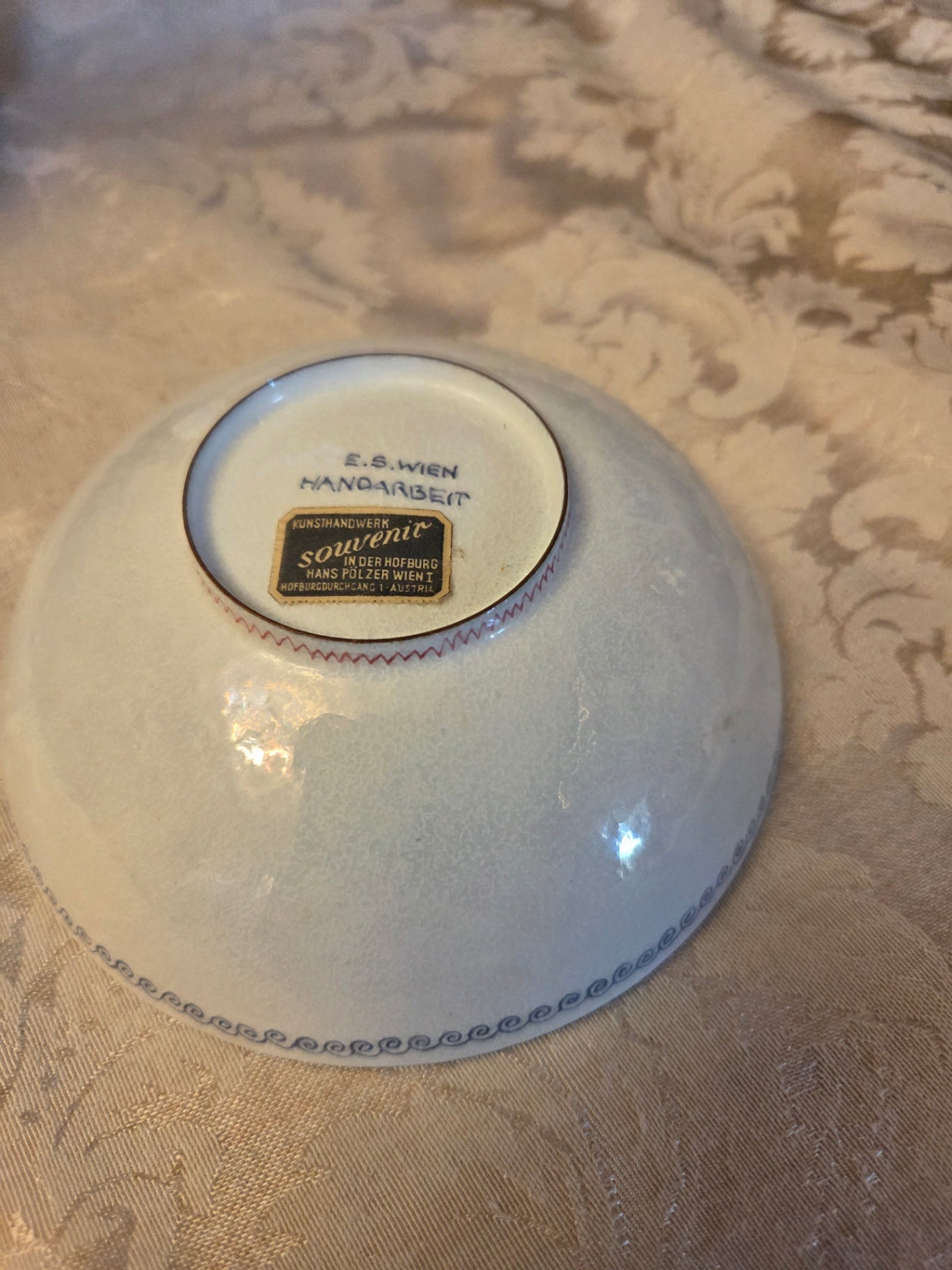 Enamel on copper folk srt dish