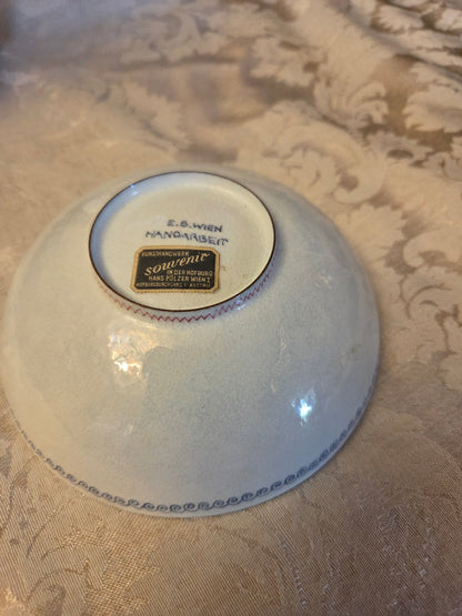 Enamel on copper folk srt dish