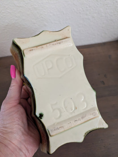 Vtg. UPCO Planter with Drip-Glaze Finish