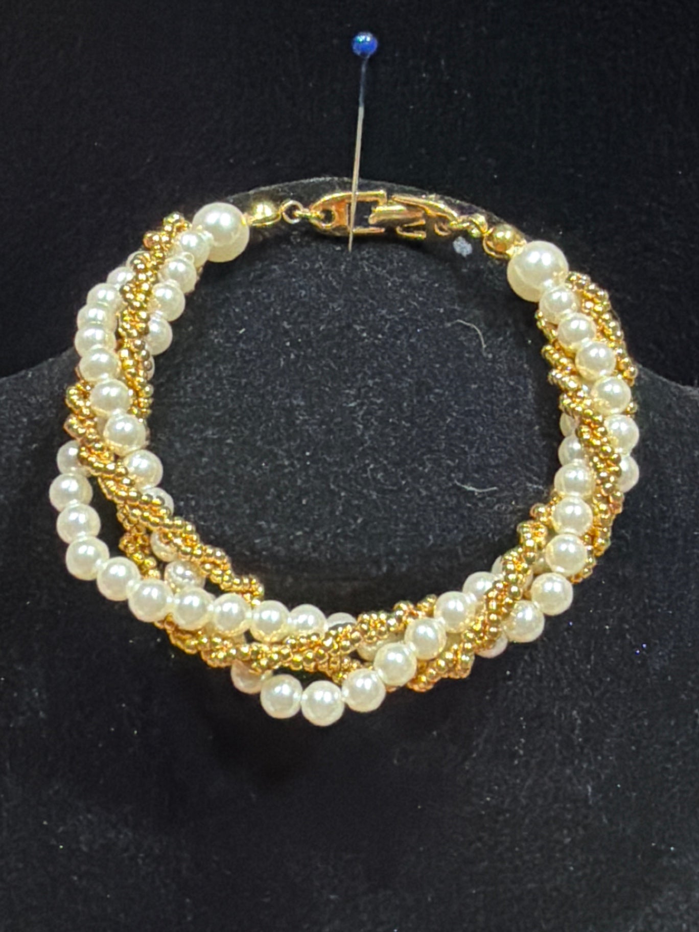 Vtg Napier beaded twist bracelet 8”