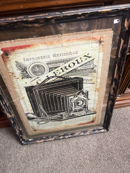 Black Frame 22x28 Old Camera Art