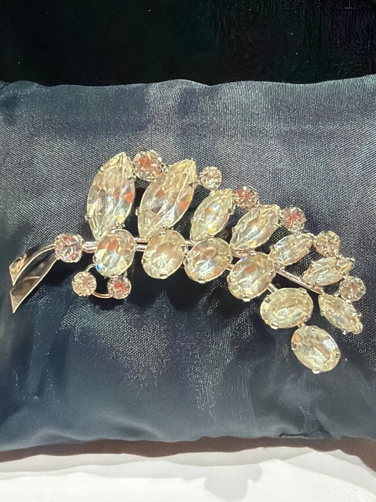 Vtg Austrian crystal spray brooch