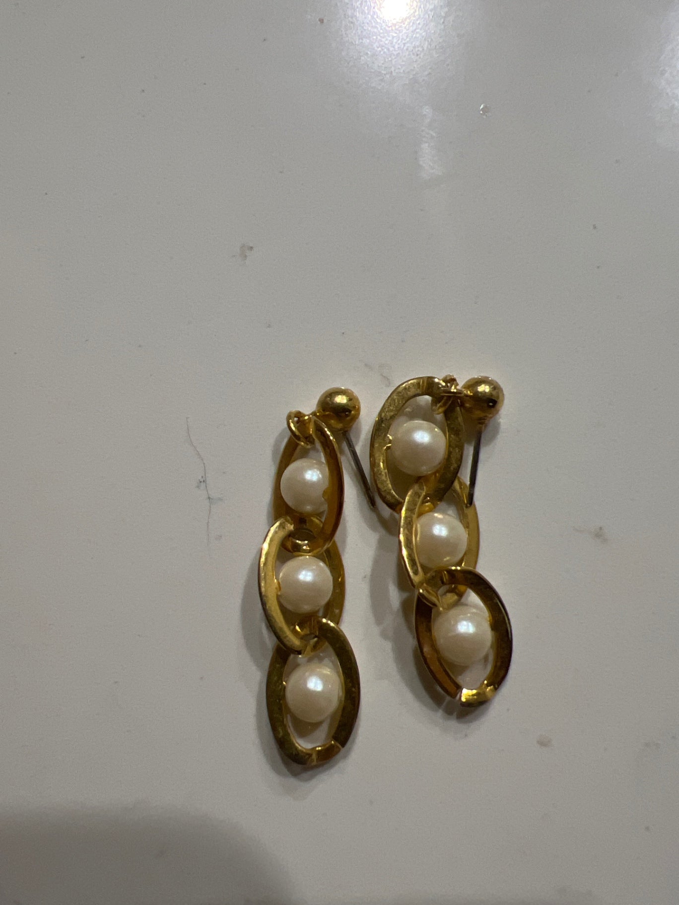 Gold & Pearl Earrings 
