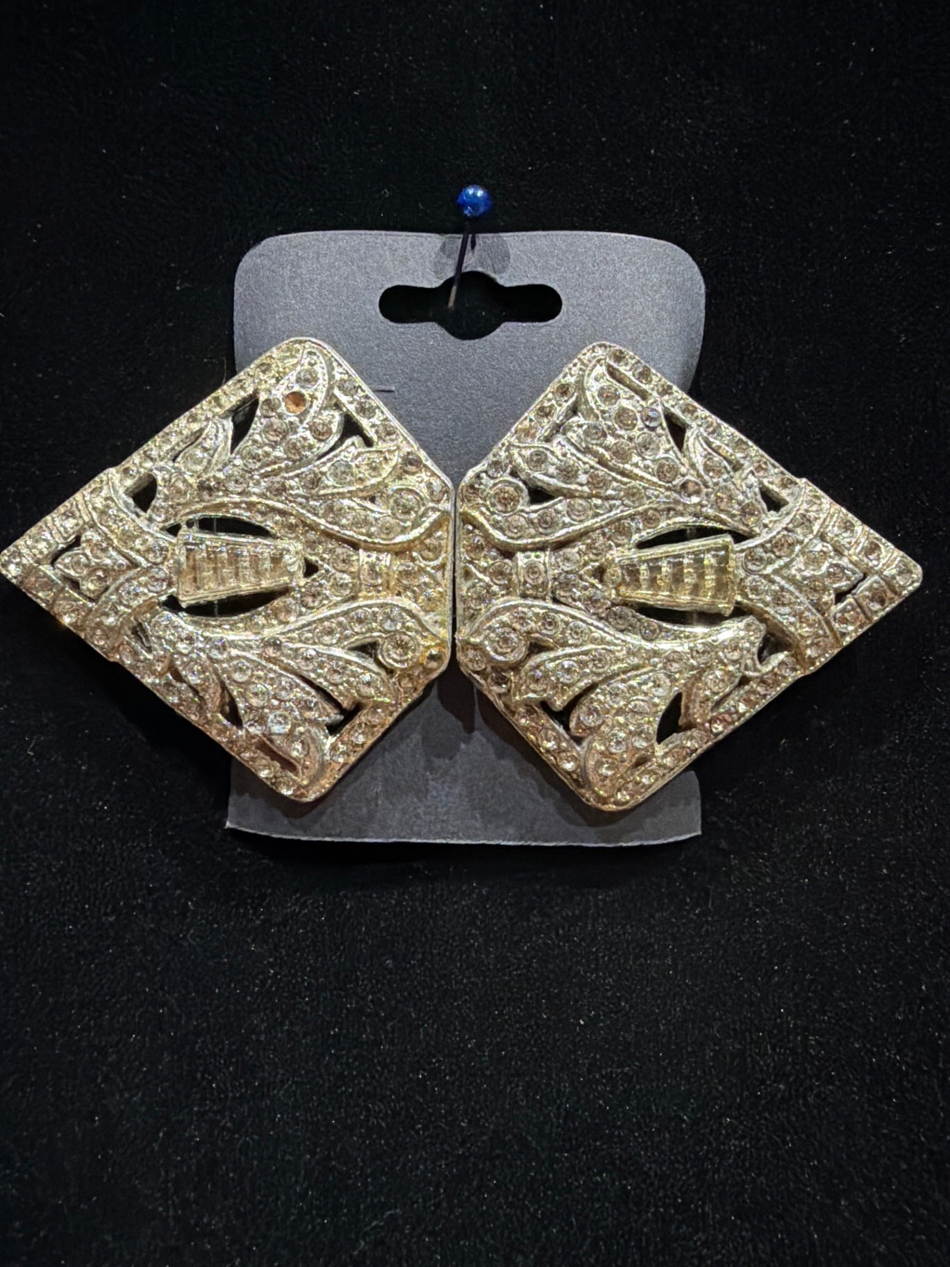 Vtg Art Deco Rhinestone Scarf Clip