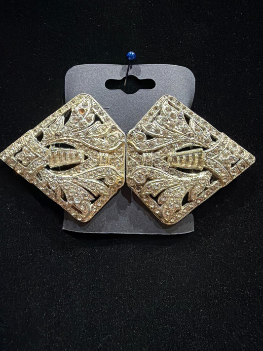 Vtg Art Deco Rhinestone Scarf Clip