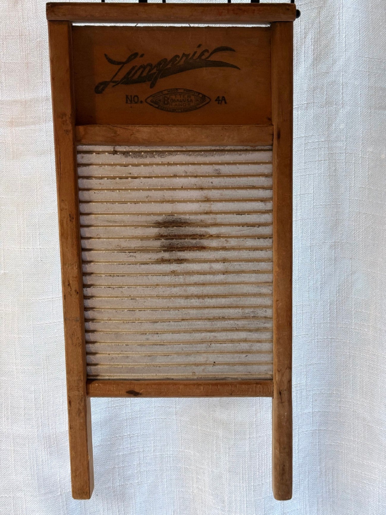Vintage Lingerie No. 4A Small Wood & Galvanized Metal Washboard | Bogalusa Brand