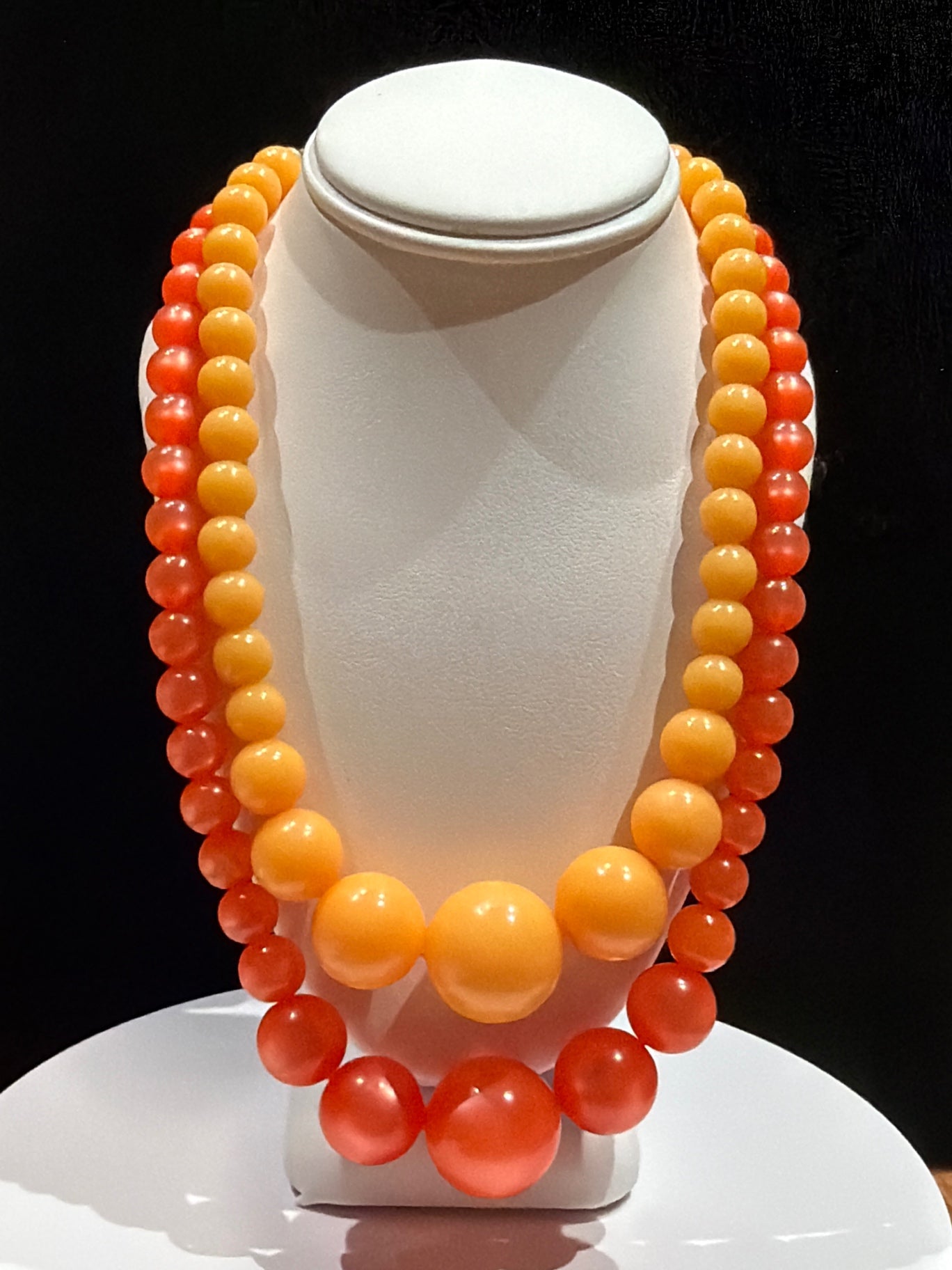 Vintage Orange two strand necklace