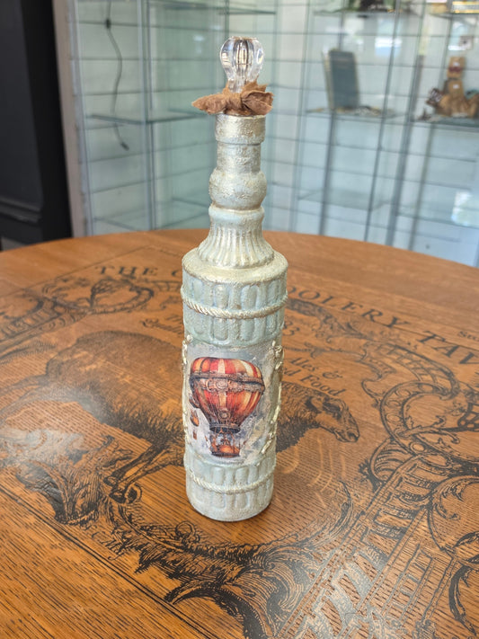 Hot air balloon decoupage bottle 