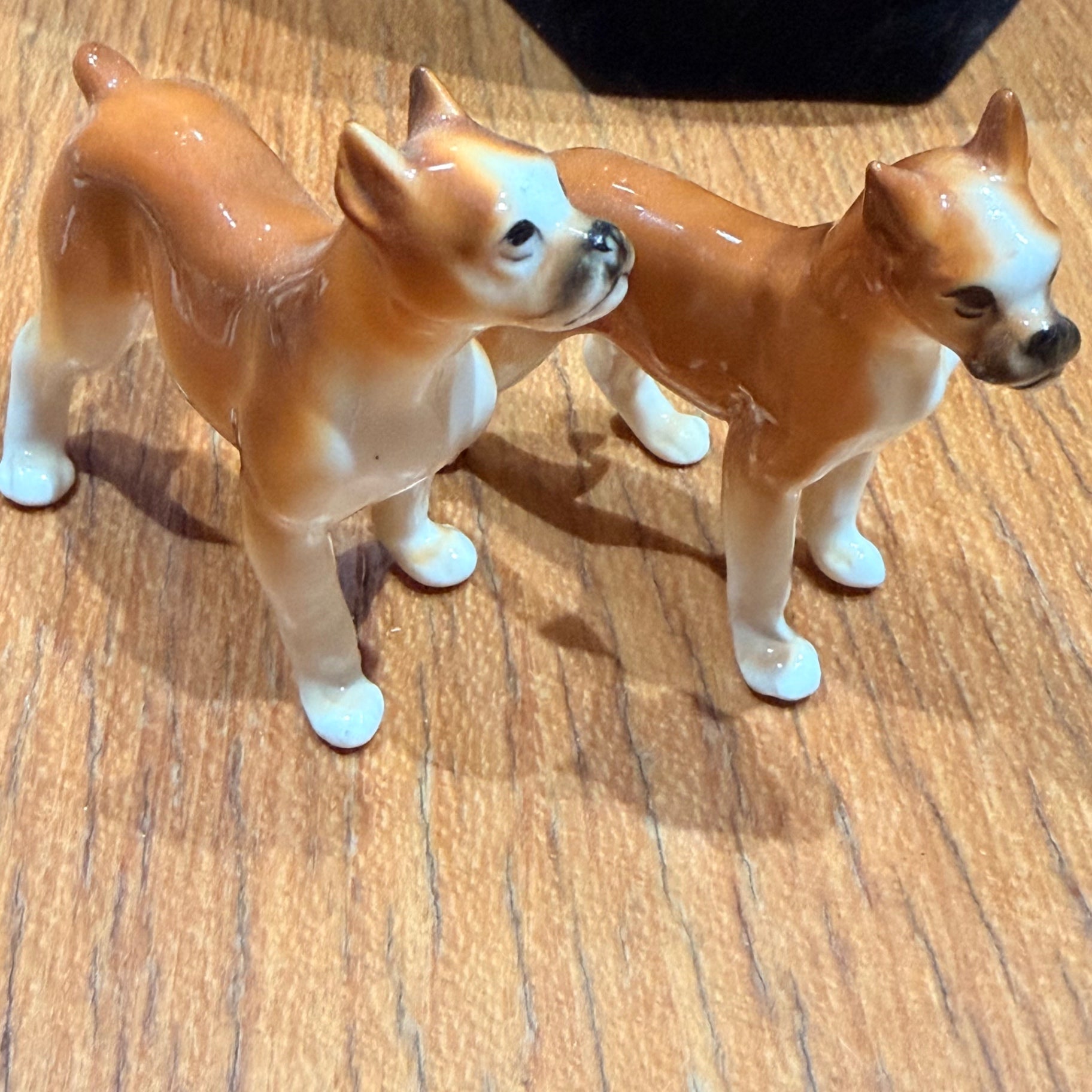 Vtg Pair of Boxer statues-marked Bone China Japan