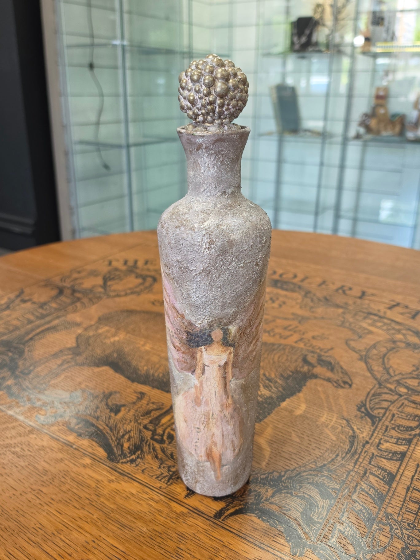 Angel decoupage bottle