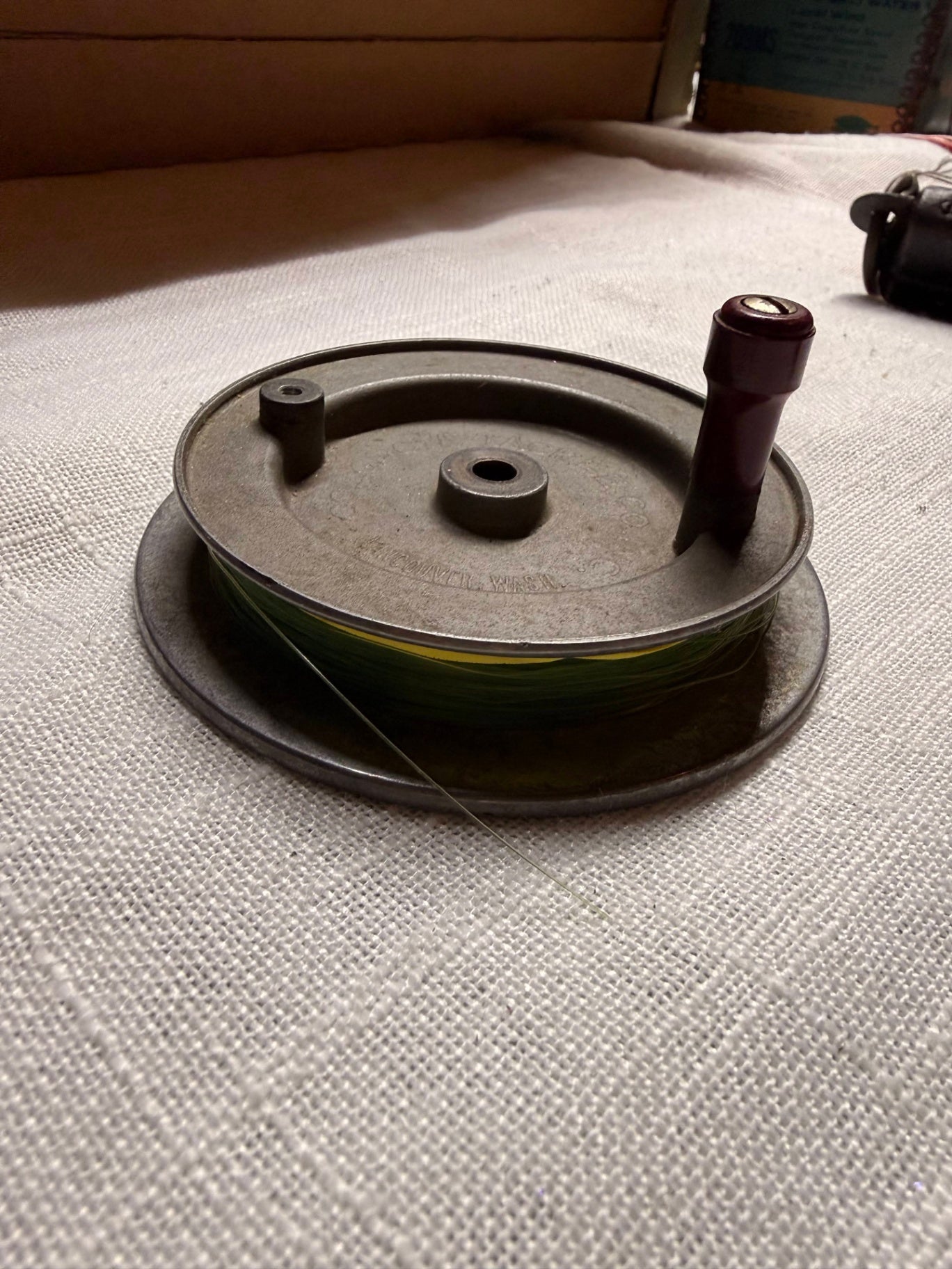 Vintage Metal Fly Fishing Reel Spool with Line | Made in USA Antique Tackle