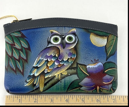 Anuschka 3 Piece Zip Cosmetic Bag & Mirror Case MIDNIGHT OWL