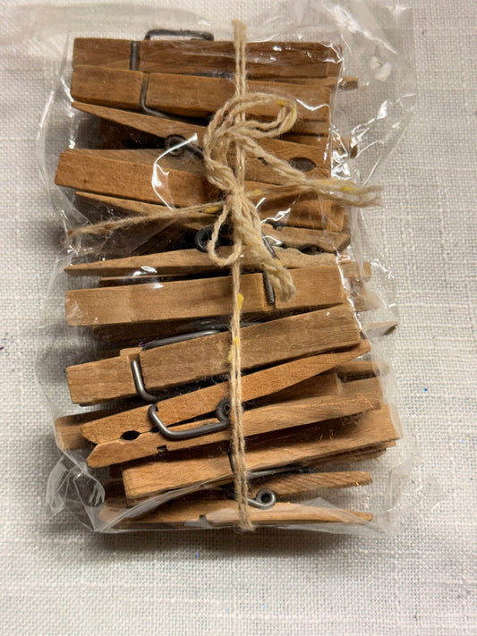 Vintage Wooden Spring Clothespins Bundle | Rustic Farmhouse Craft Laundry Pins