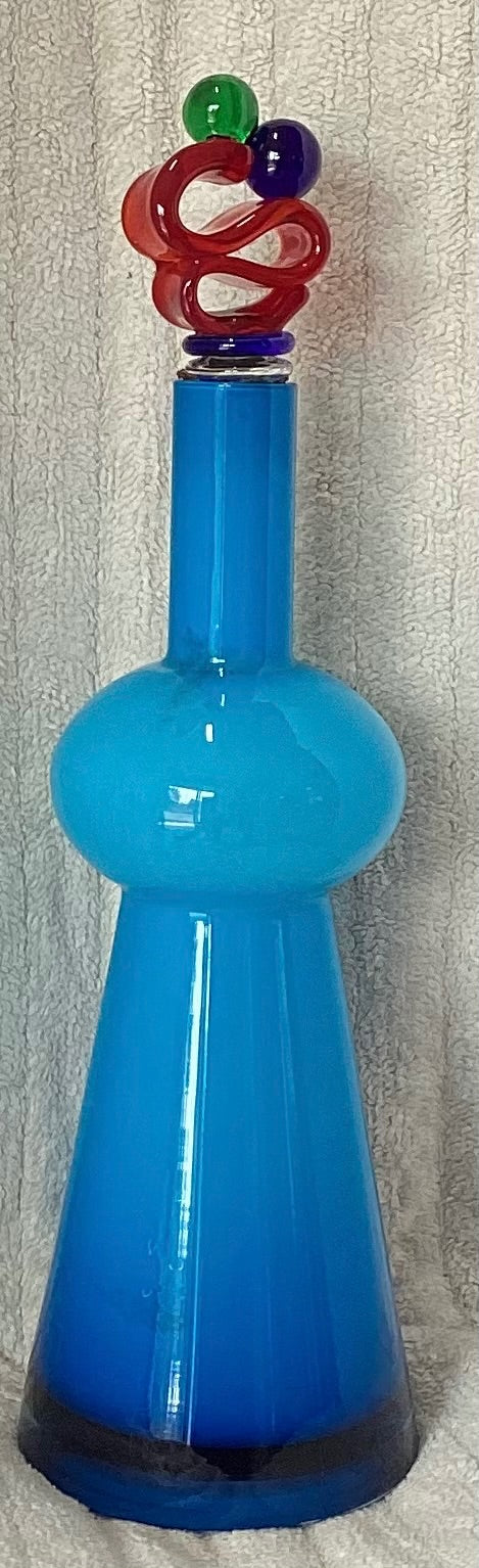 Decorative Blue with ornate stopper