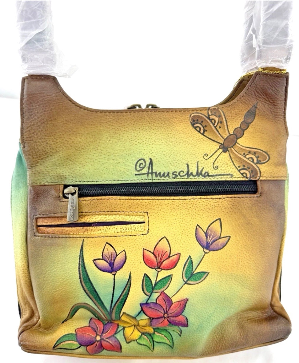 Anuschka PURSE w Matching WALLET Flower Garden