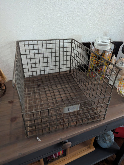 Vtg. Metal Locker Basket