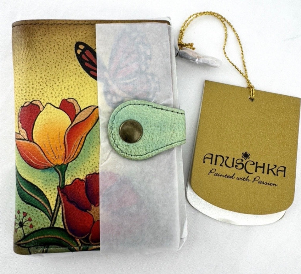 Anuschka PURSE w Matching WALLET Flower Garden