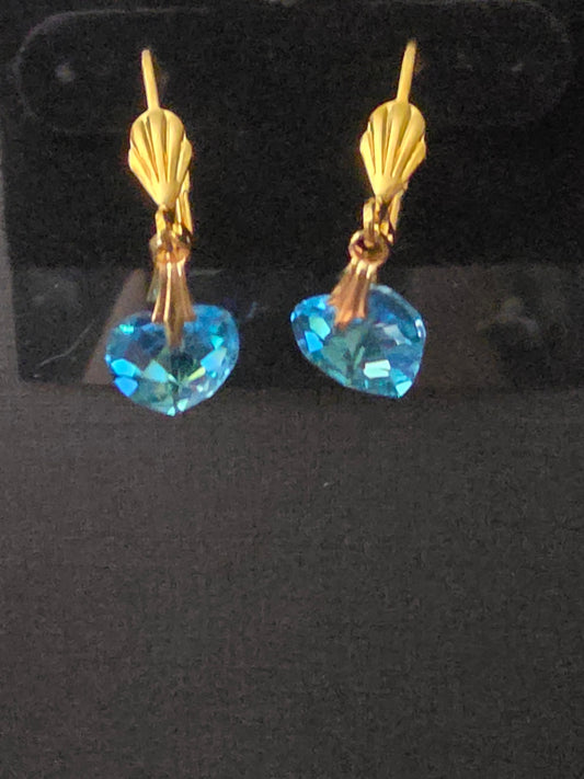 7E blue crystal hearts