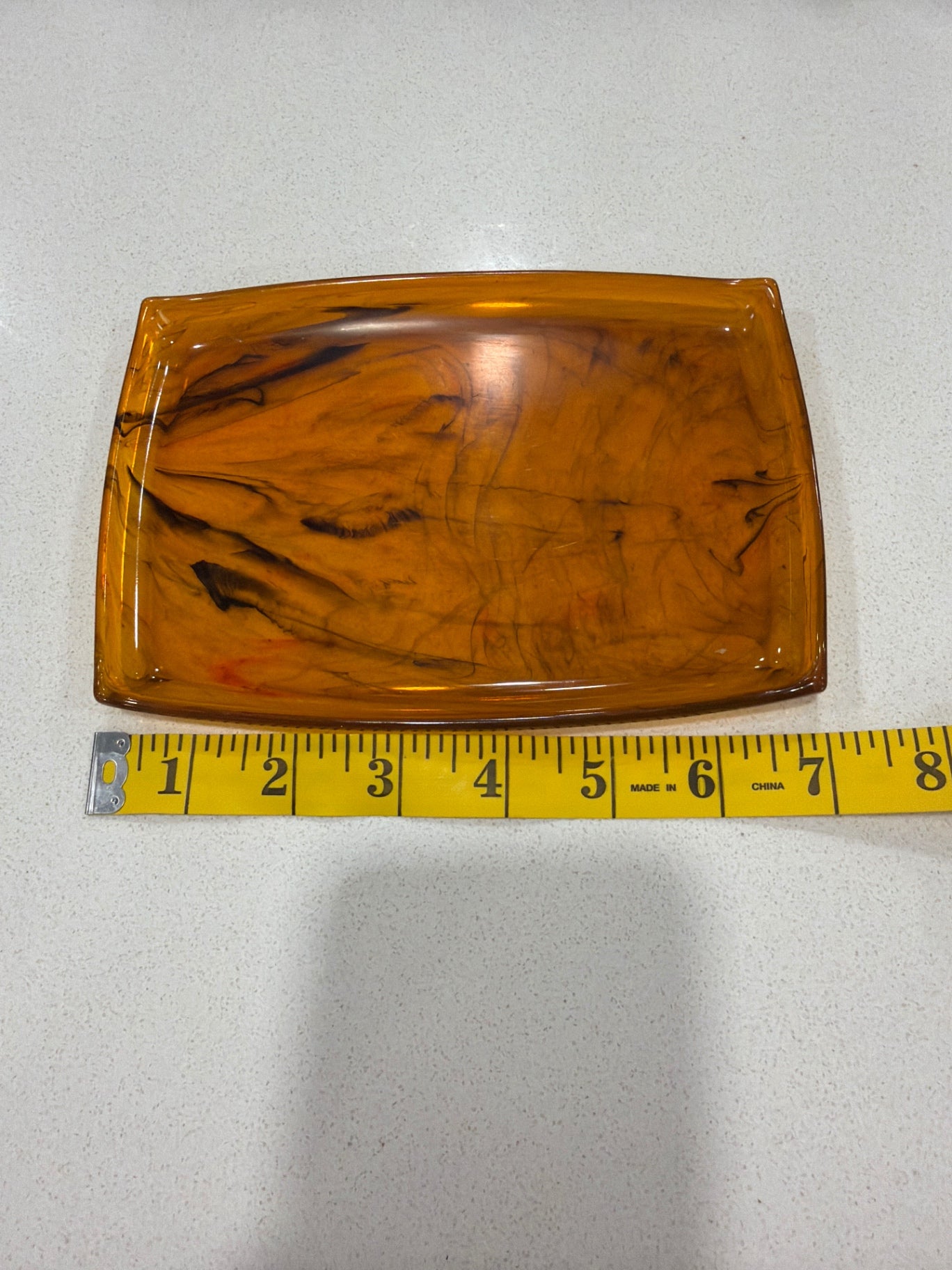 7"x5" Vintage MCM Lucite Appetizer Snack Tray