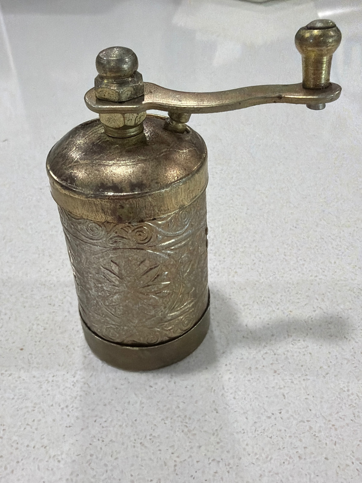 3" Vintage Brass Turkish Spice Mill Pepper Grinder