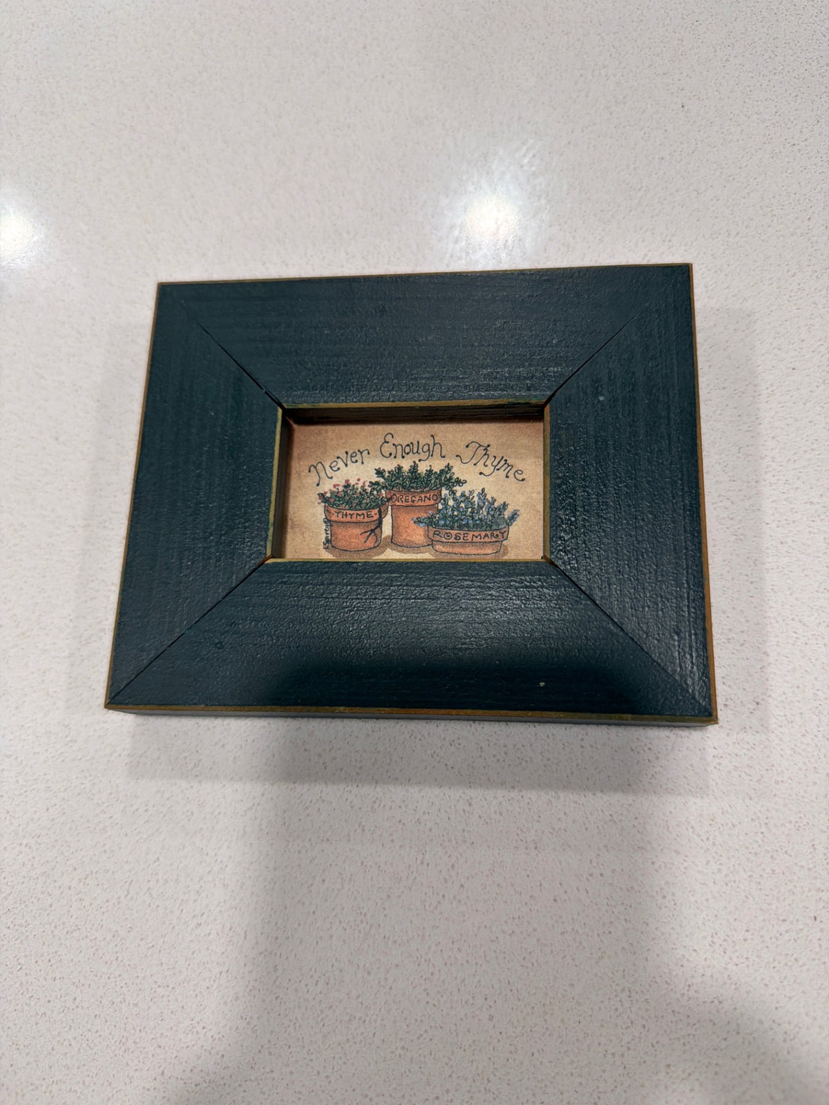 5.25" Forrest Green Framed "Never Enough Thyme" Art