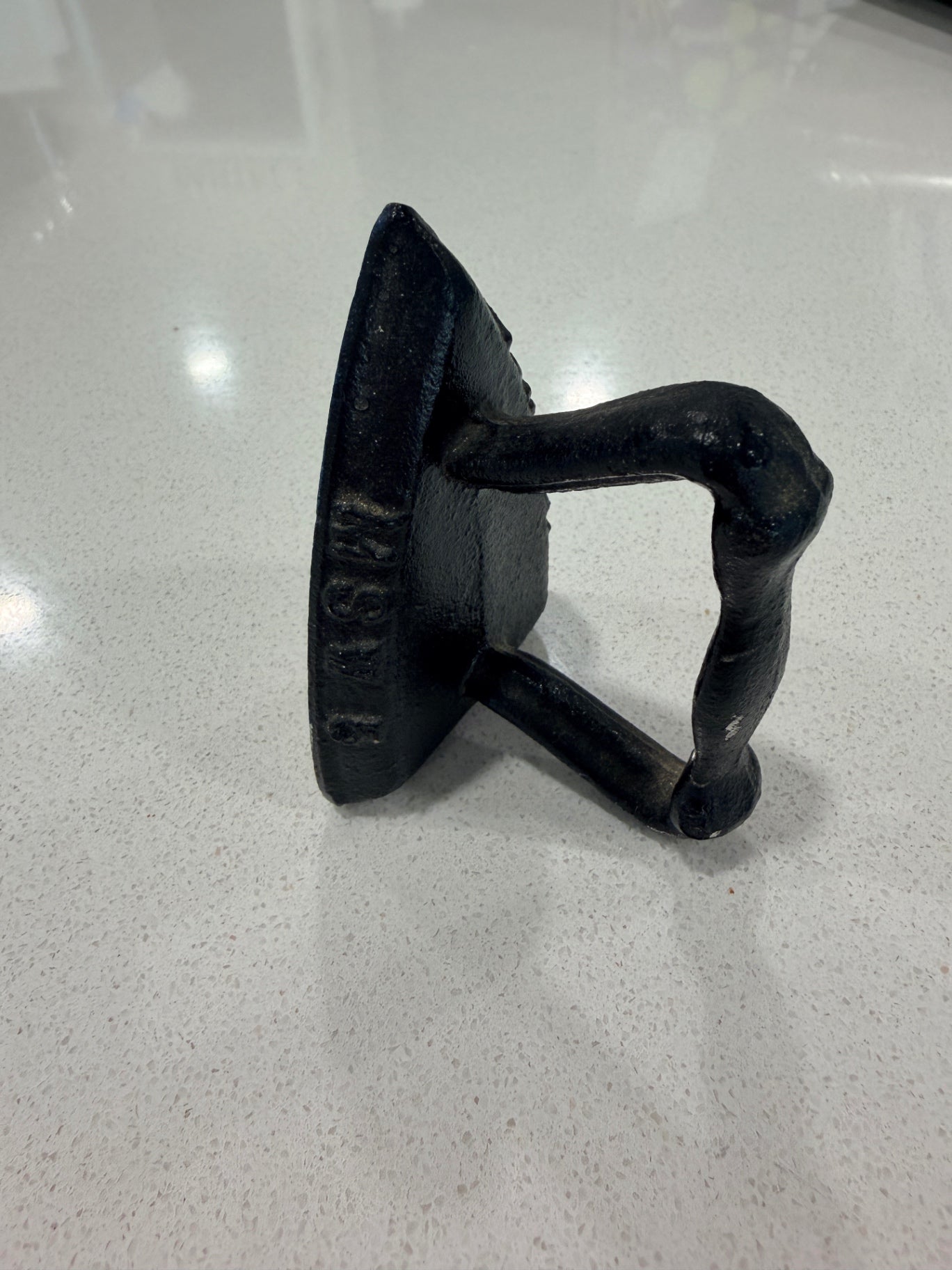 Vintage 2" miniature hand painted sad iron 