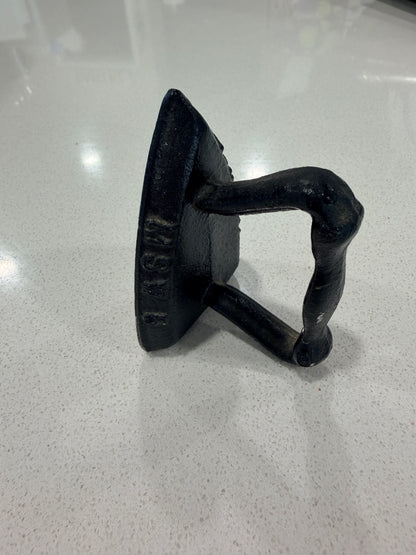 Vintage 2" miniature hand painted sad iron 
