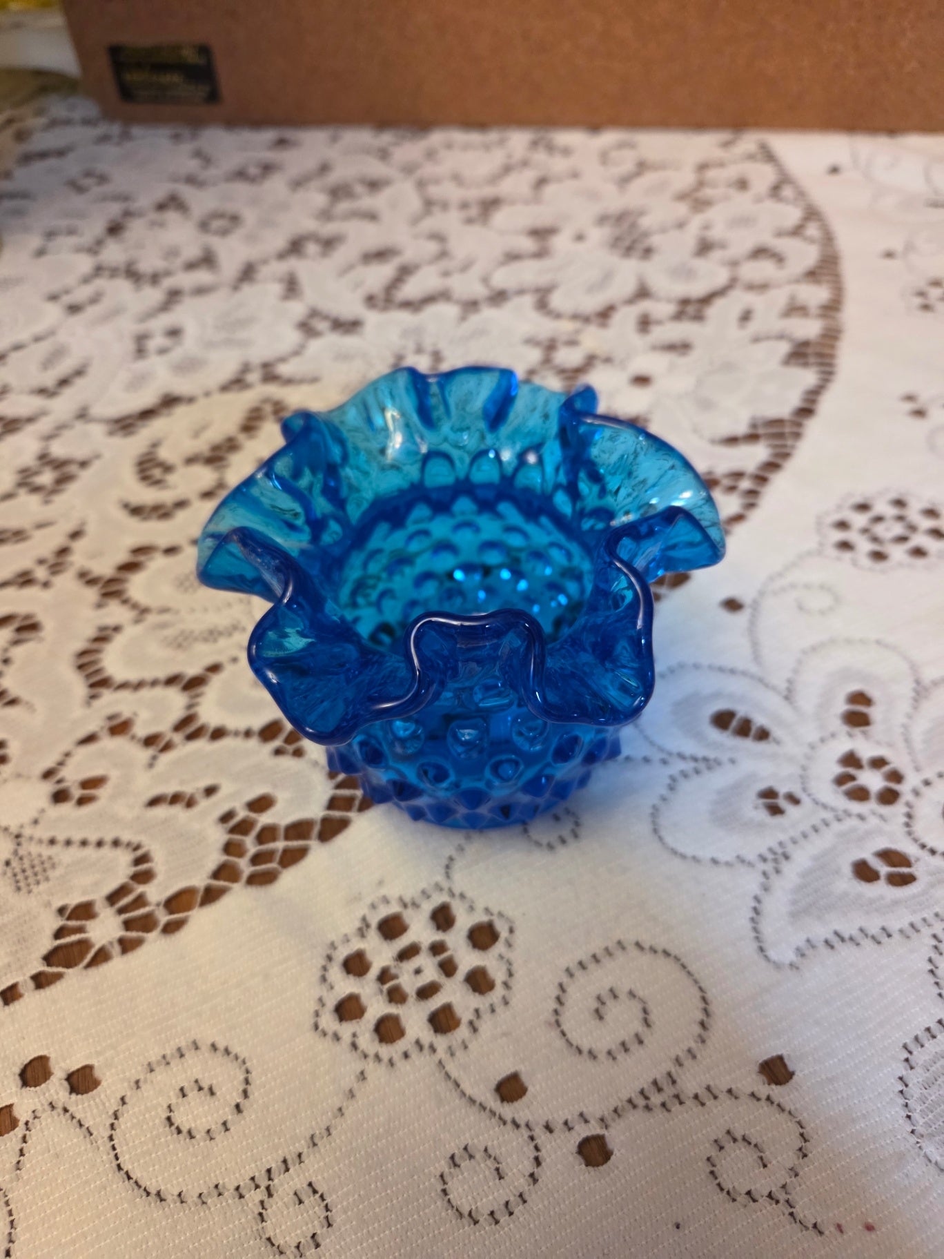 Fenton blue vase