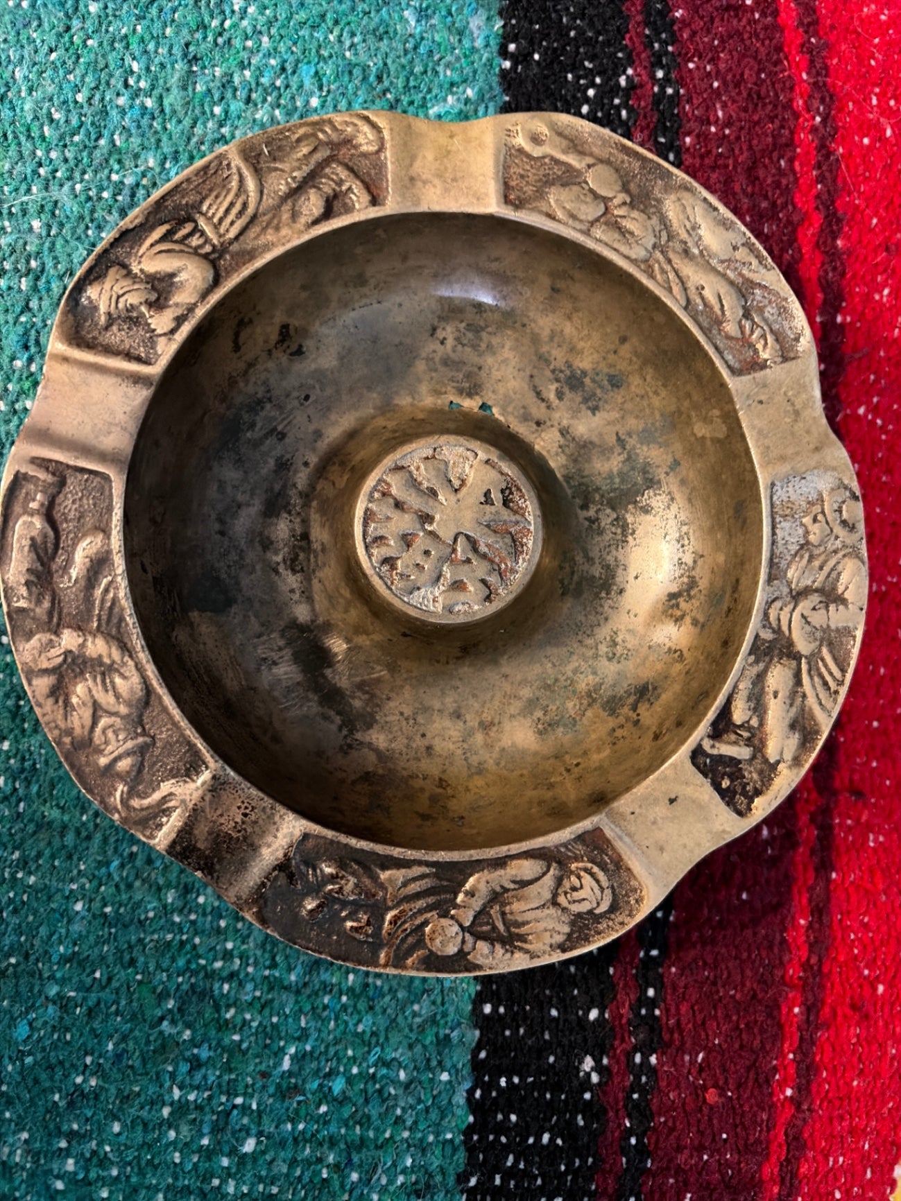 Vintage Solid Brass Ashtray 