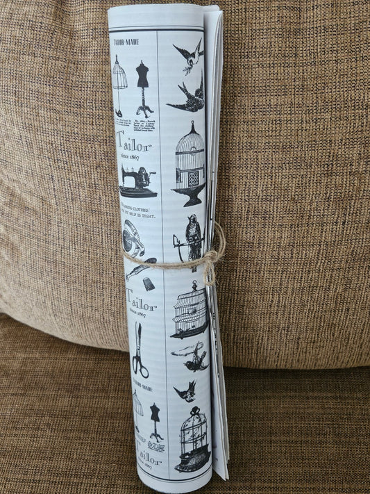 Wrapping paper/roll one each of 6 different patterns
