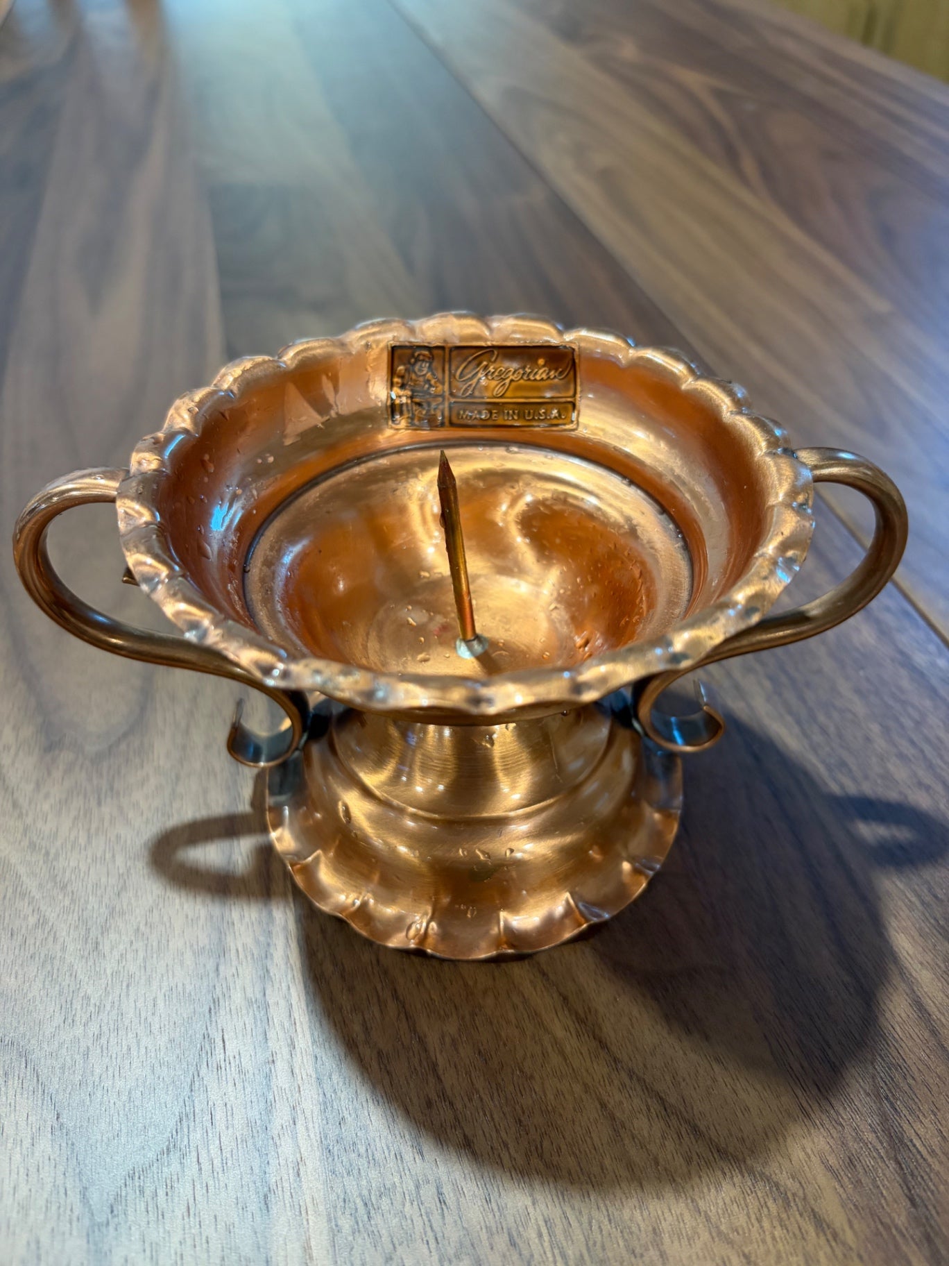 Gregorian Copper Reversible Candle Holder