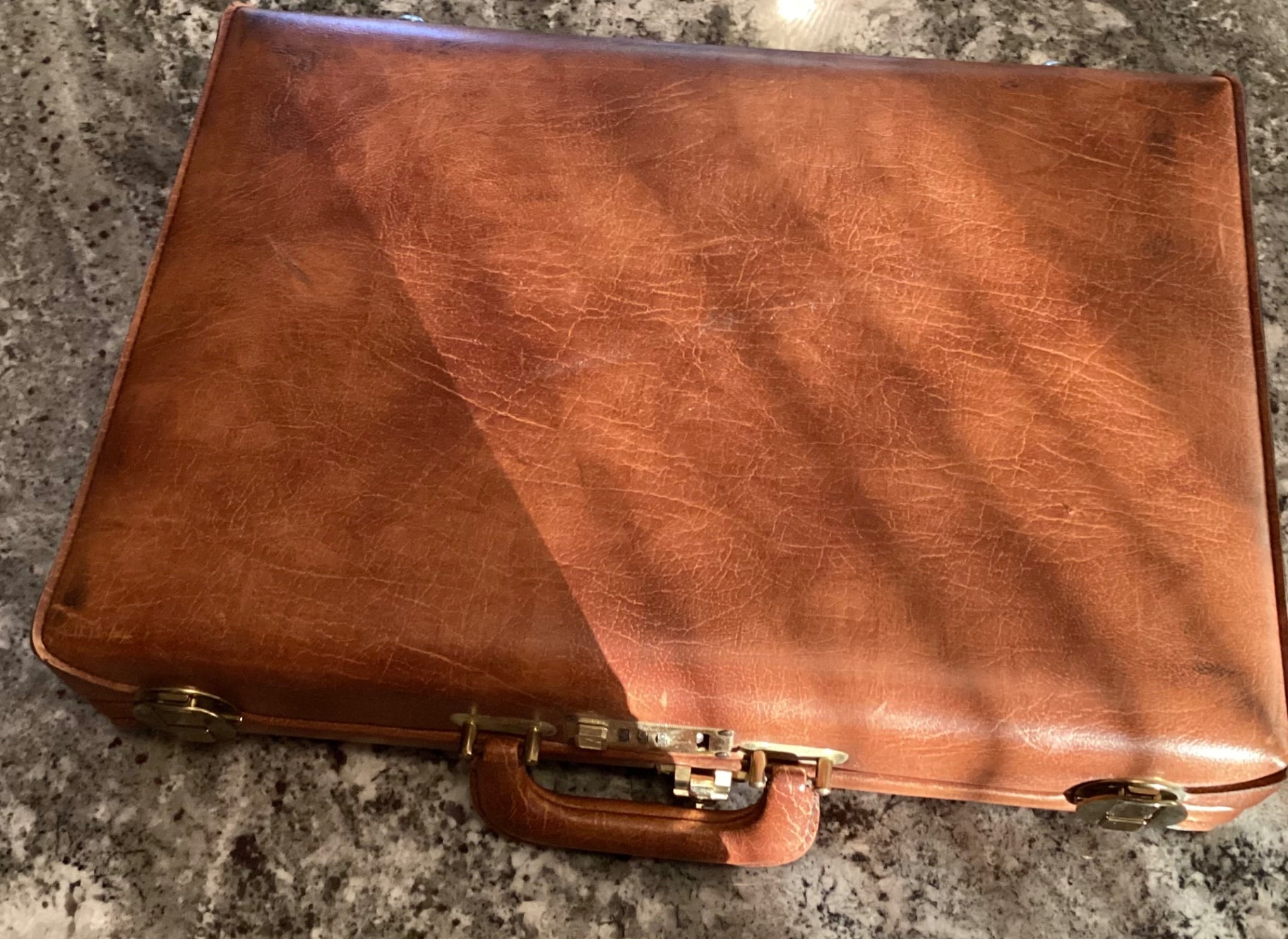 Vintage airway, brown leather briefcase