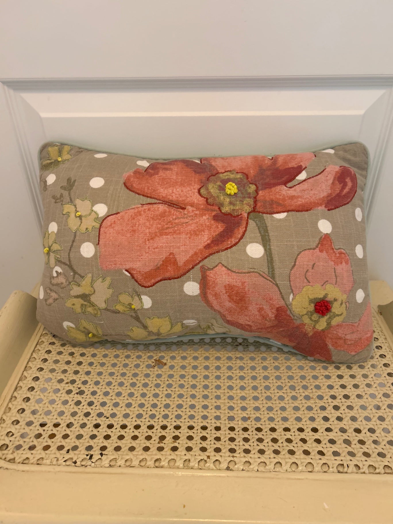 Floral lumbar pillow