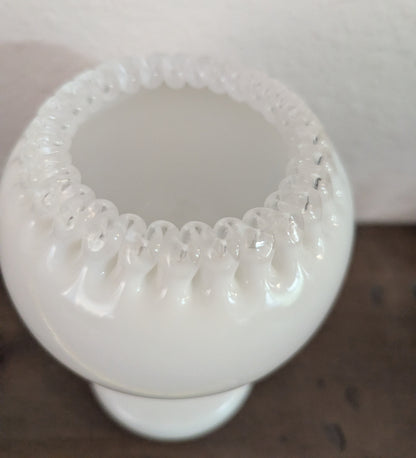 1950's Fenton "SilverCrest" Footed Ivy Ball Vase