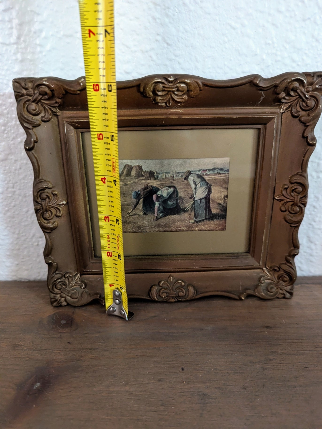 Vtg. Ornated Framed Print "The Gleaners" by Jean-Francois Millet