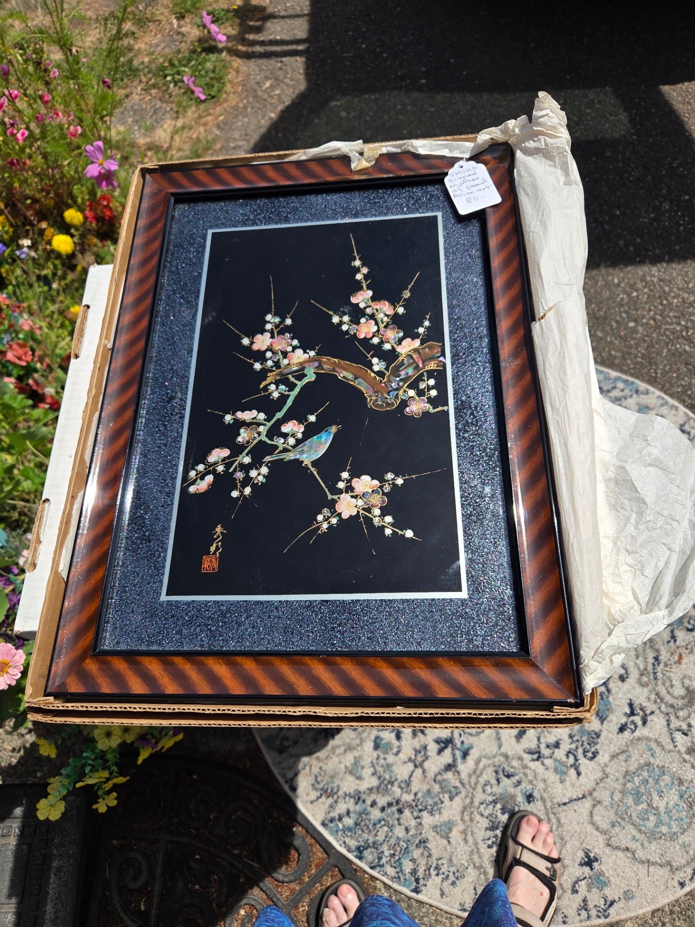 Signed mother-of -pearl art