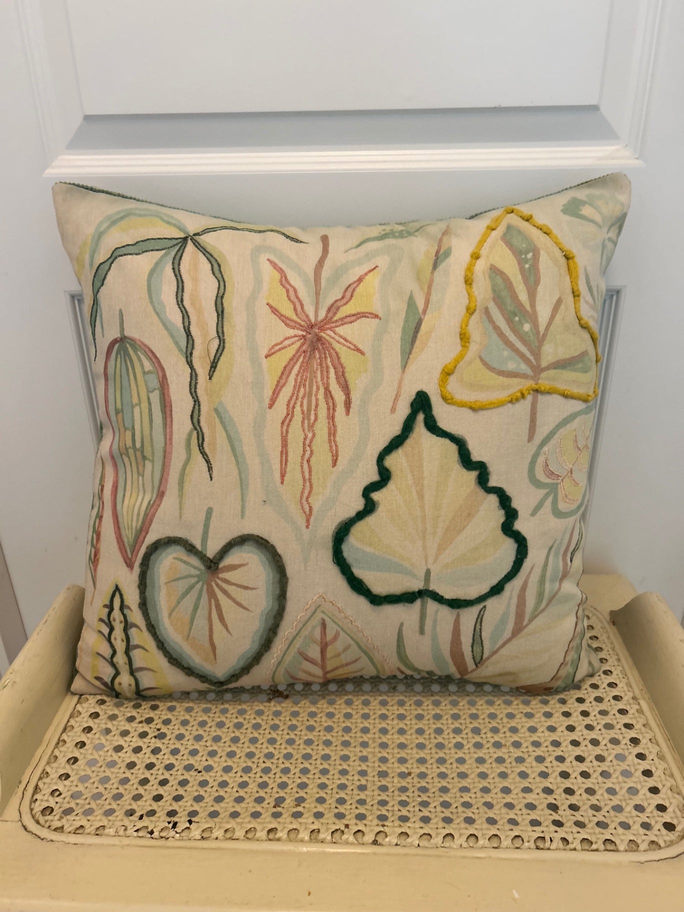 Boho leaf pillow
