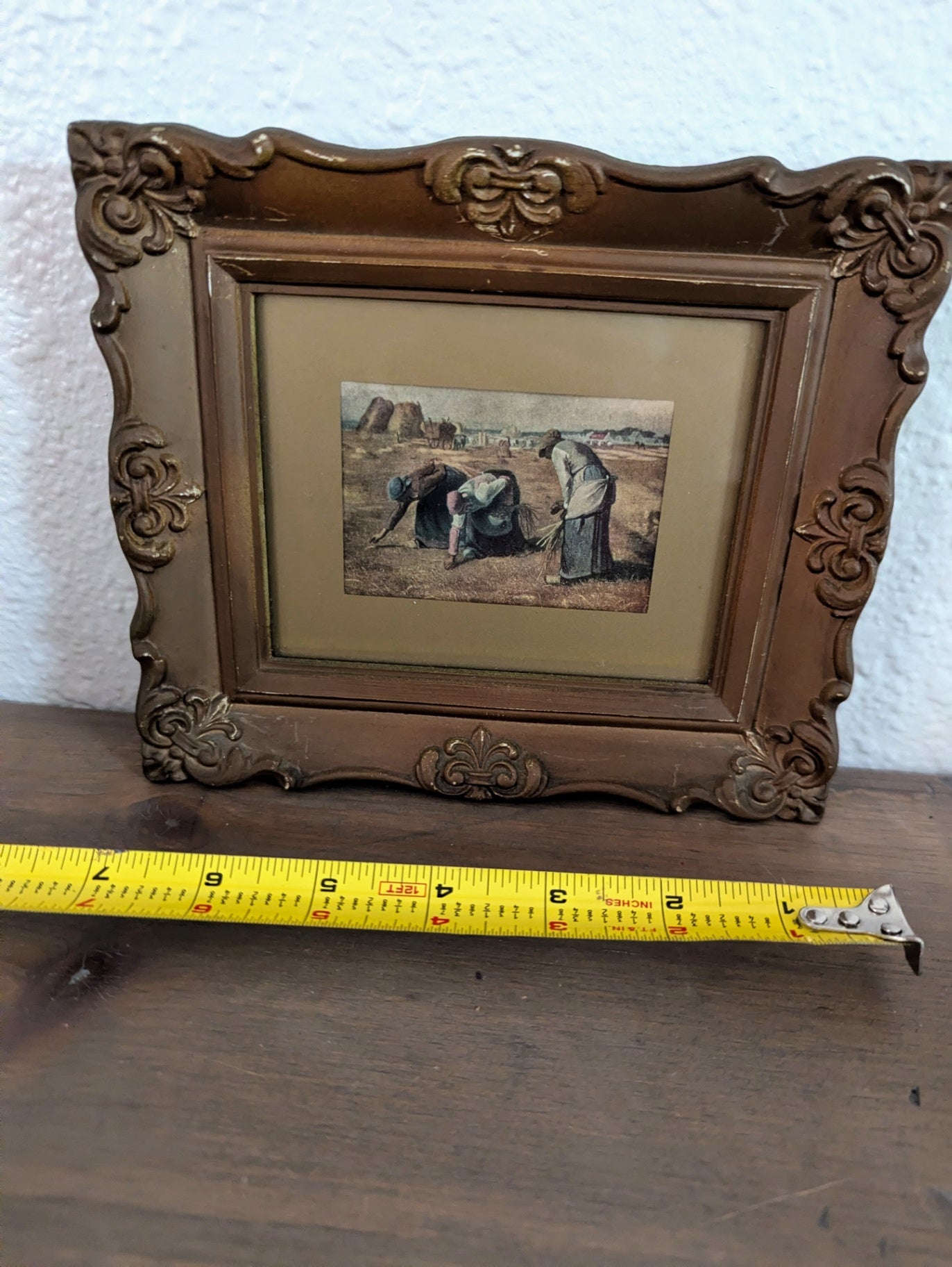 Vtg. Ornated Framed Print "The Gleaners" by Jean-Francois Millet