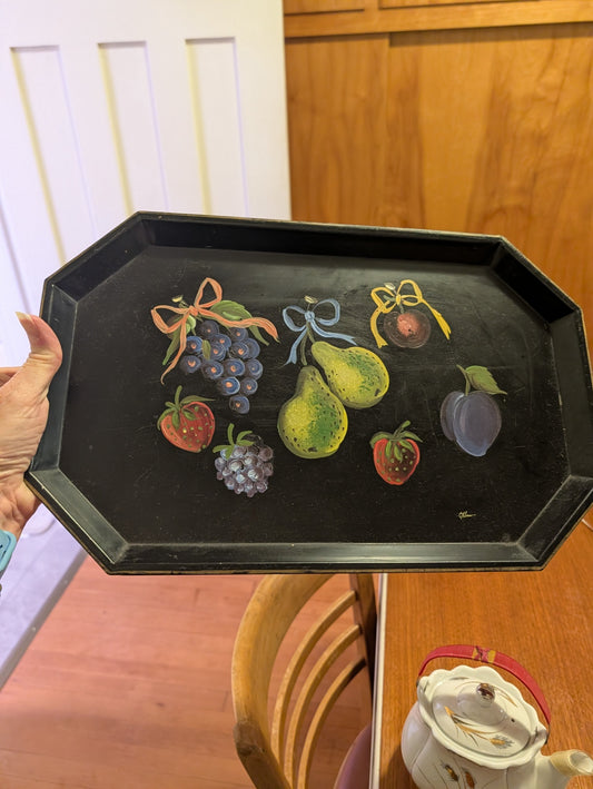 Vintage Nashco Hand-Painted Metal Tray