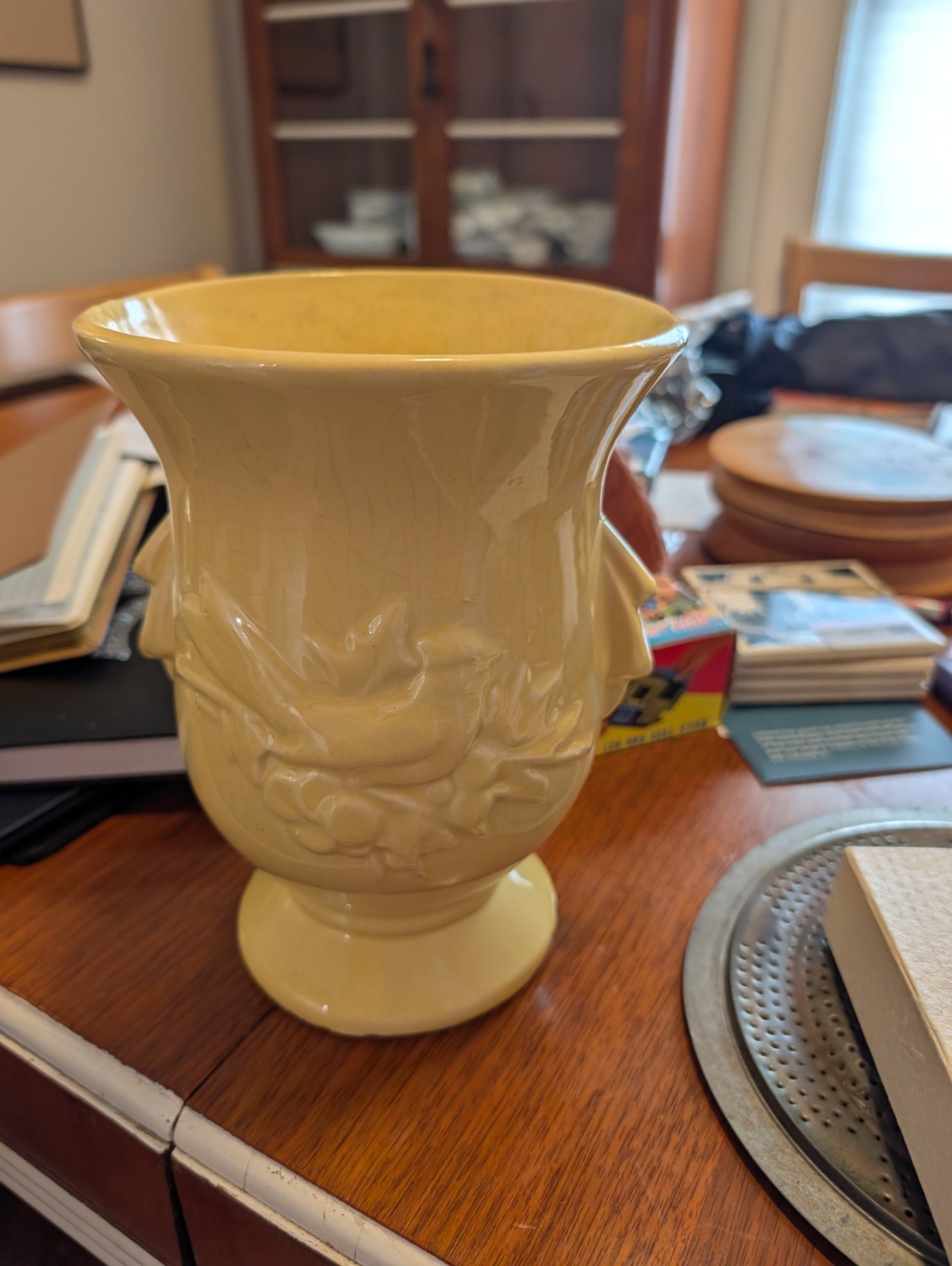 Vintage Yellow McCoy Wide Mouth Vase (minor chips in base)